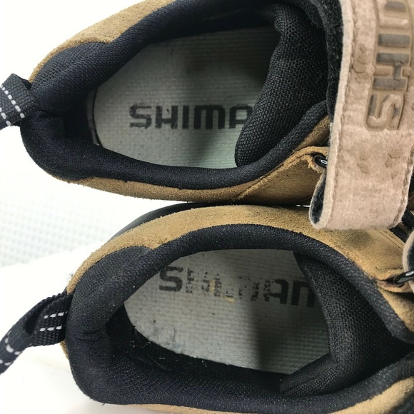 Shimano Mens Cycling Cleats US 10 EUR 44 Beige Tan Black Lace Up SH-M035 - Picture 7 of 9
